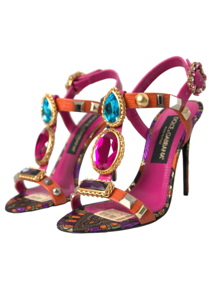 Dolce & Gabbana Pink Crystals Sandals - Ellie Belle