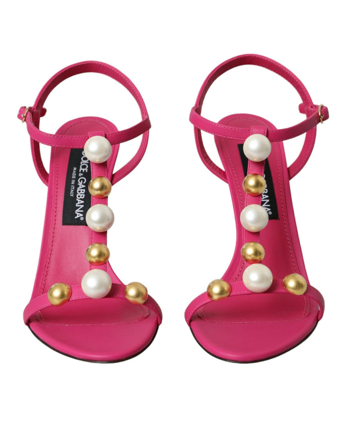 Dolce & Gabbana Pink Embellished Ankle Sandals - Ellie Belle