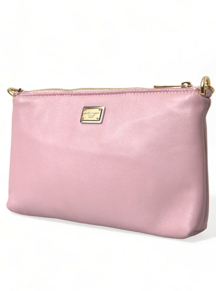 Dolce & Gabbana Pink Floral Embroidered Leather Chain Clutch Bag - Ellie Belle