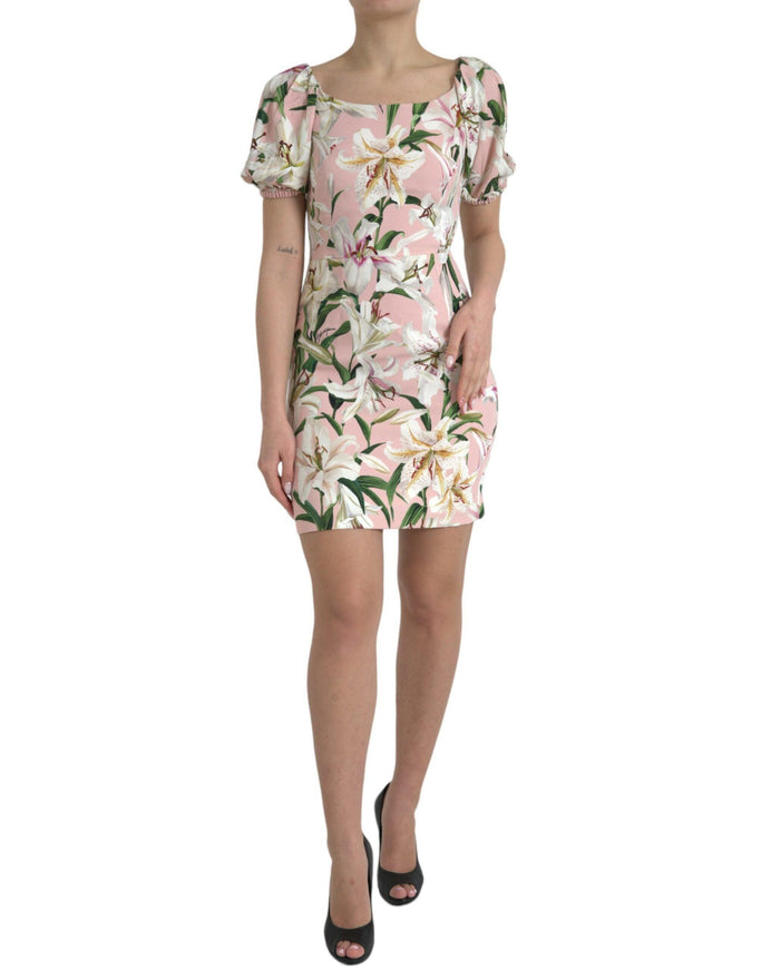 Dolce & Gabbana Pink Floral Print Sheath Dress - Ellie Belle