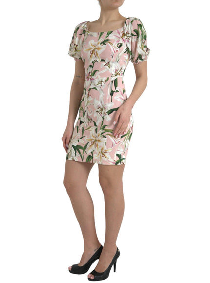 Dolce & Gabbana Pink Floral Print Sheath Dress - Ellie Belle