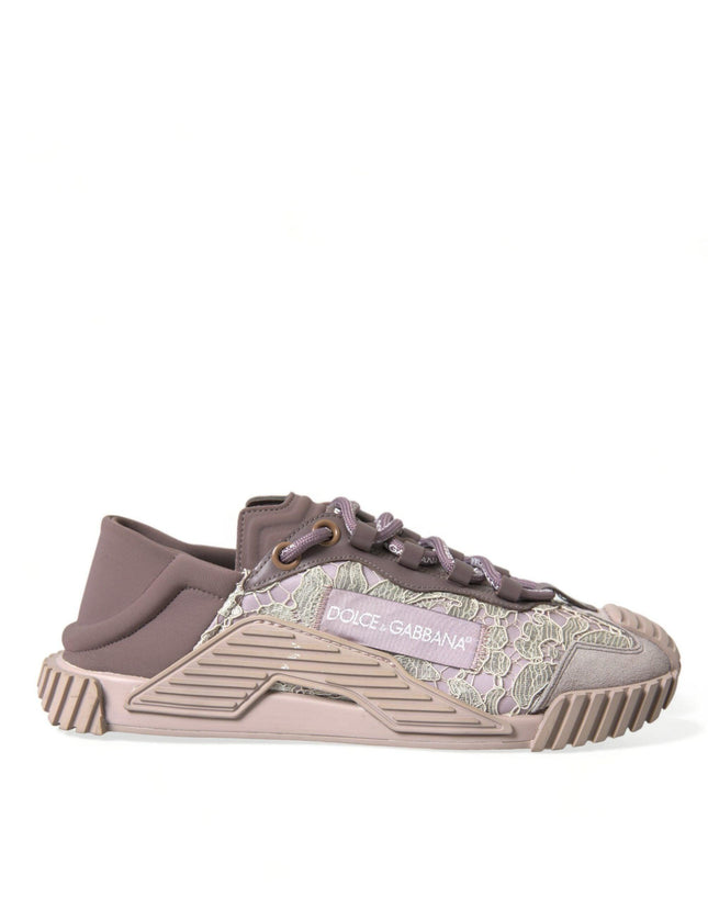 Dolce & Gabbana Pink Lace NS1 Low Top Sports Sneakers Shoes - Ellie Belle