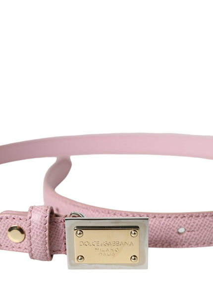 Dolce & Gabbana Pink Leather Gold Buckle Belt - Ellie Belle