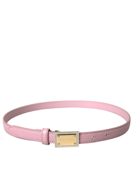 Dolce & Gabbana Pink Leather Gold Buckle Belt - Ellie Belle