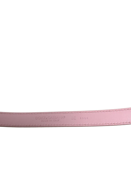 Dolce & Gabbana Pink Leather Gold Buckle Belt - Ellie Belle