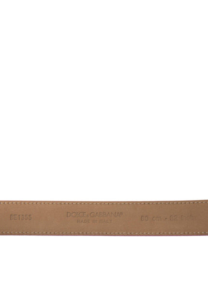 Dolce & Gabbana Pink Leather Logo Metal Buckle Belt - Ellie Belle