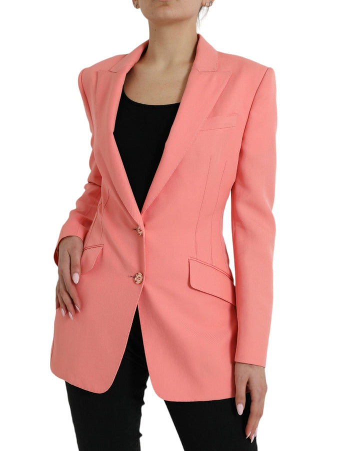 Dolce & Gabbana Pink Peak Lapel Blazer