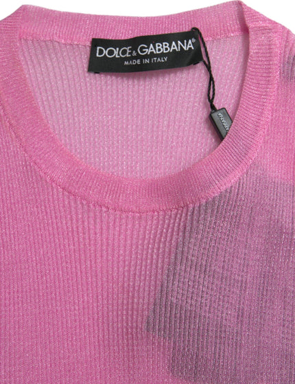 Dolce & Gabbana Pink See Through Crewneck Sleeveless Tank Top - Ellie Belle
