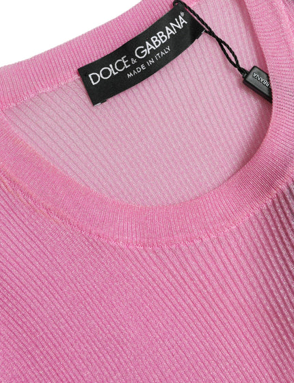 Dolce & Gabbana Pink See Through Crewneck Sleeveless Tank Top - Ellie Belle
