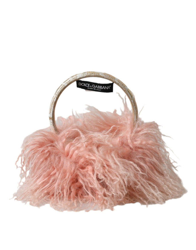 Dolce & Gabbana Pink Shearling Fur Winter Warmer Headband Ear Muffs - Ellie Belle