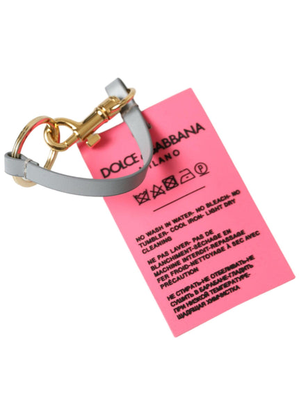 Dolce & Gabbana Pink Silicone DG Logo Gold Brass Keychain - Ellie Belle