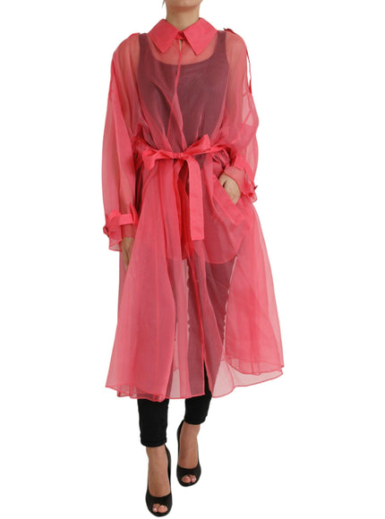 Dolce & Gabbana Pink Silk Long Topper Jacket - Ellie Belle