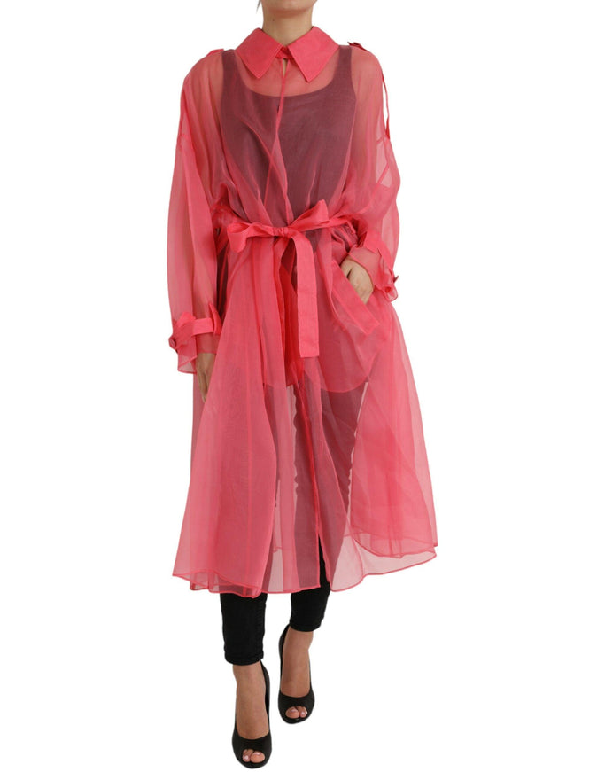 Dolce & Gabbana Pink Silk Long Topper Jacket - Ellie Belle