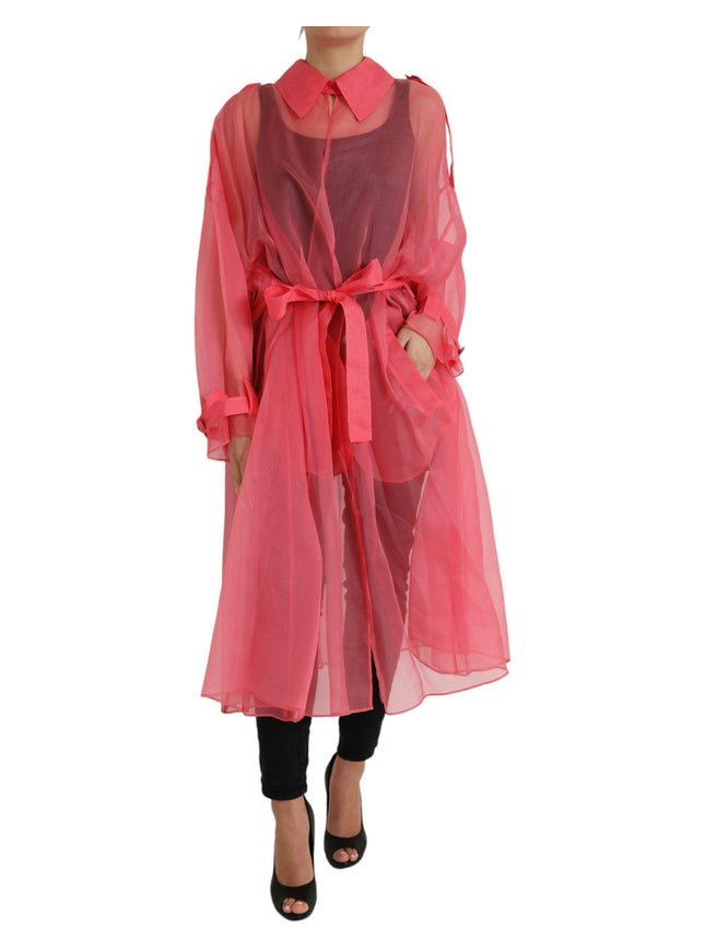 Dolce & Gabbana Pink Silk Long Topper Jacket - Ellie Belle