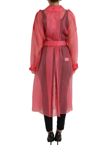 Dolce & Gabbana Pink Silk Long Topper Jacket - Ellie Belle