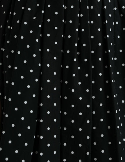 Dolce & Gabbana Polka Dot Pleated Knee-Length Couture Skirt - Ellie Belle