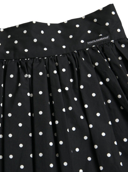 Dolce & Gabbana Polka Dot Pleated Knee-Length Couture Skirt - Ellie Belle