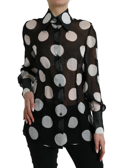 Dolce & Gabbana Polka Dot Sheer Chiffon Shirt - Ellie Belle