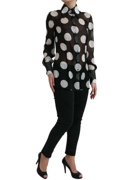 Dolce & Gabbana Polka Dot Sheer Chiffon Shirt - Ellie Belle