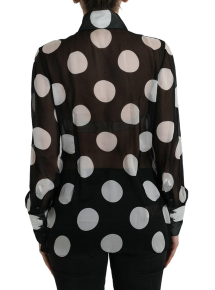 Dolce & Gabbana Polka Dot Sheer Chiffon Shirt - Ellie Belle