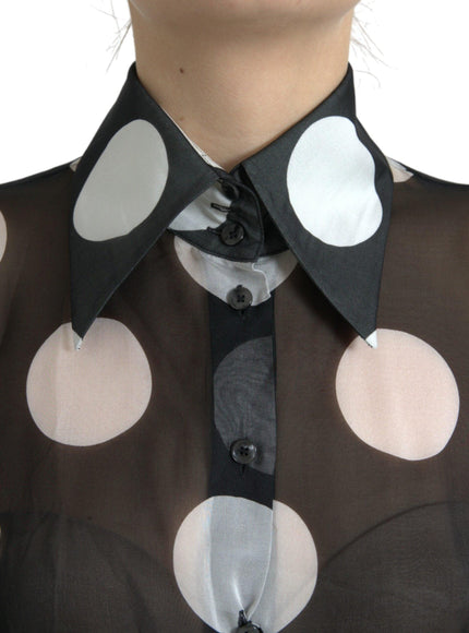 Dolce & Gabbana Polka Dot Sheer Chiffon Shirt - Ellie Belle