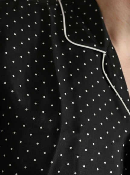Dolce & Gabbana Polka Dot Silk Long Sleeve Pajama Shirt - Ellie Belle