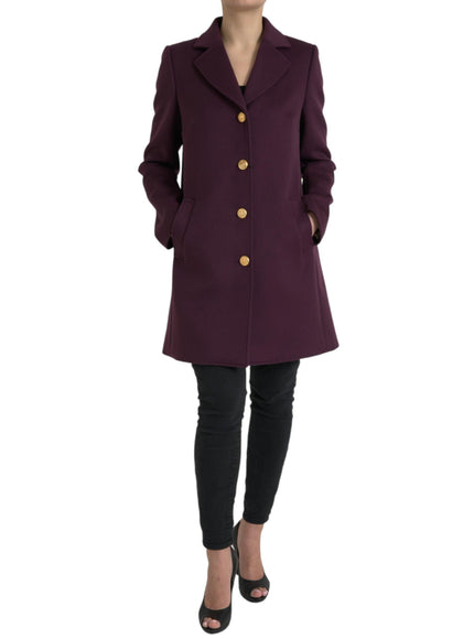 Dolce & Gabbana Purple Wool-Cashmere Trench Coat - Ellie Belle