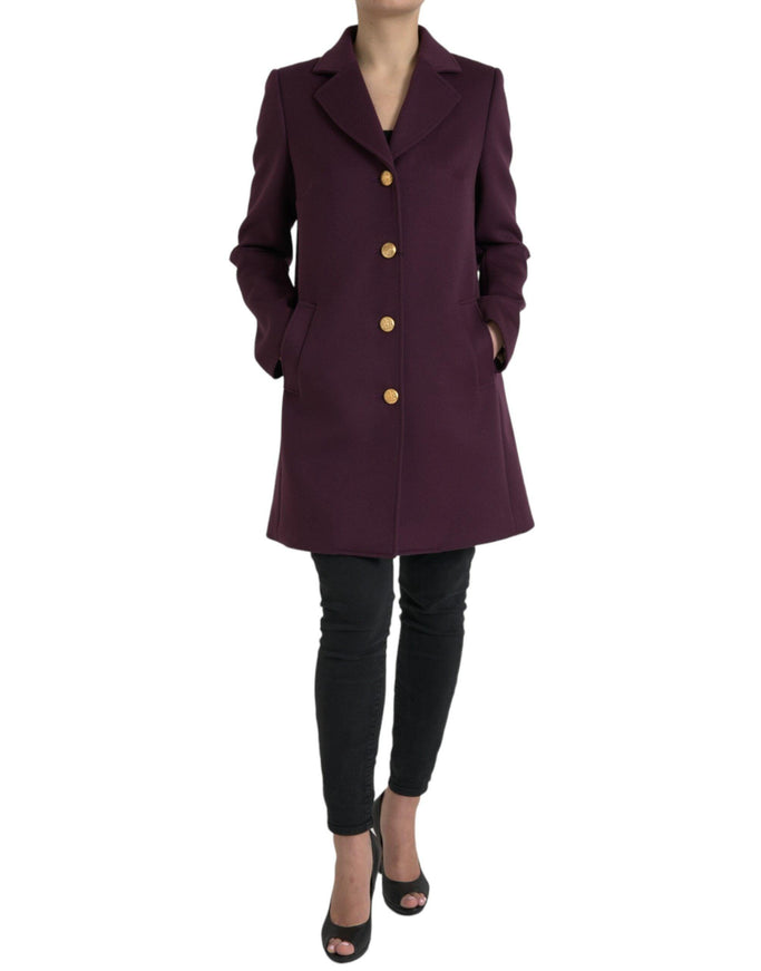 Dolce & Gabbana Purple Wool-Cashmere Trench Coat - Ellie Belle