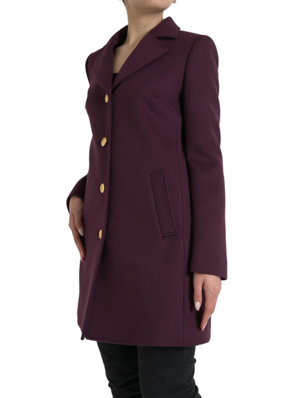 Dolce & Gabbana Purple Wool-Cashmere Trench Coat - Ellie Belle