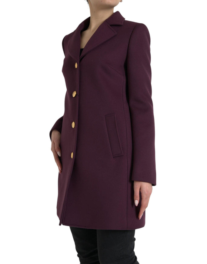 Dolce & Gabbana Purple Wool-Cashmere Trench Coat - Ellie Belle