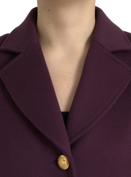 Dolce & Gabbana Purple Wool-Cashmere Trench Coat - Ellie Belle