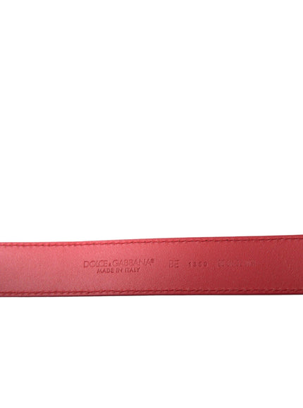 Dolce & Gabbana Red Calf Leather Silver Metal Buckle Belt - Ellie Belle