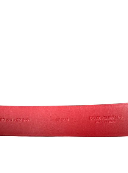 Dolce & Gabbana Red Leather Metal Buckle Belt - Ellie Belle