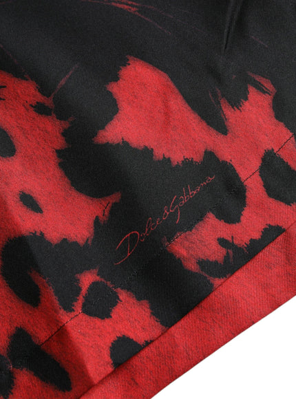 Dolce & Gabbana Red Leopard Print Silk Button Down Shirt - Ellie Belle