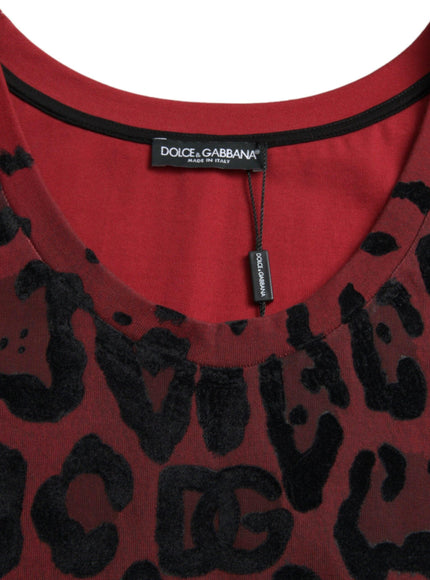 Dolce & Gabbana Red Leopard Print Sleeveless Tank T-shirt - Ellie Belle
