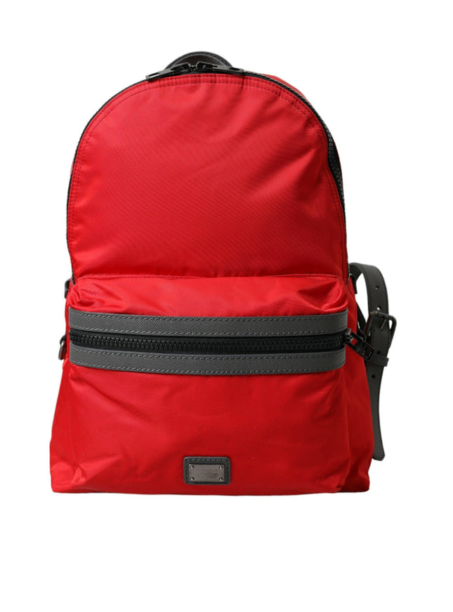 Dolce & Gabbana Red Nylon Leather DG Logo School Backpack Bag - Ellie Belle