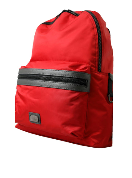Dolce & Gabbana Red Nylon Leather DG Logo School Backpack Bag - Ellie Belle