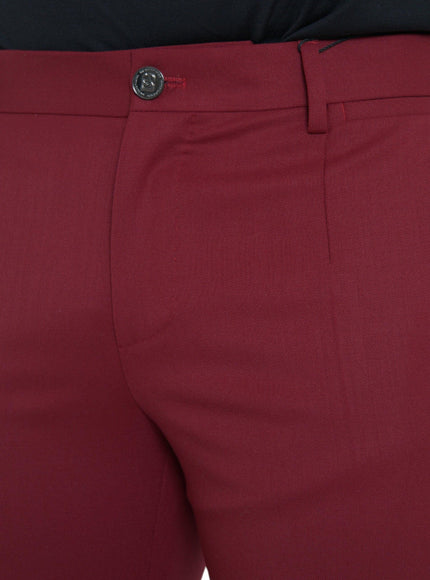 Dolce & Gabbana Red Wool Men Slim Fit Pants - Ellie Belle