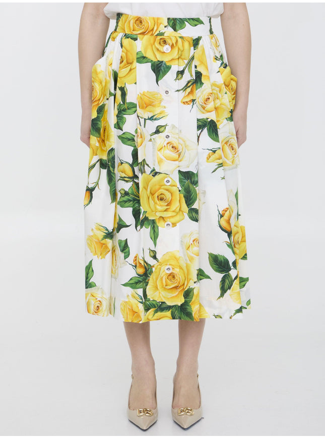 Dolce & Gabbana Rose-print Skirt - Ellie Belle