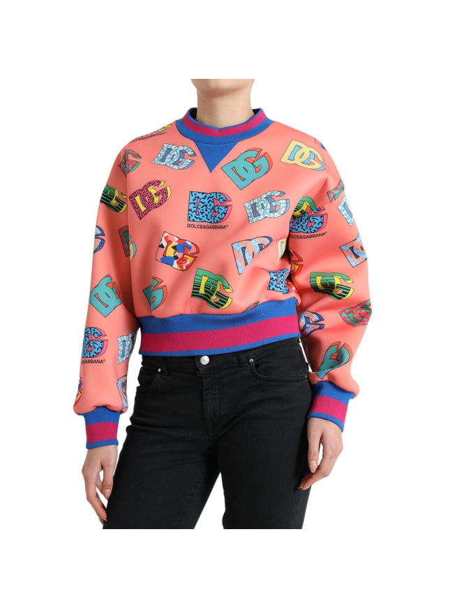 Dolce & Gabbana Salmon Pink Logo Print Sweatshirt Sweater - Ellie Belle