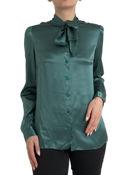 Dolce & Gabbana Silk Button Front Blouse Top - Ellie Belle