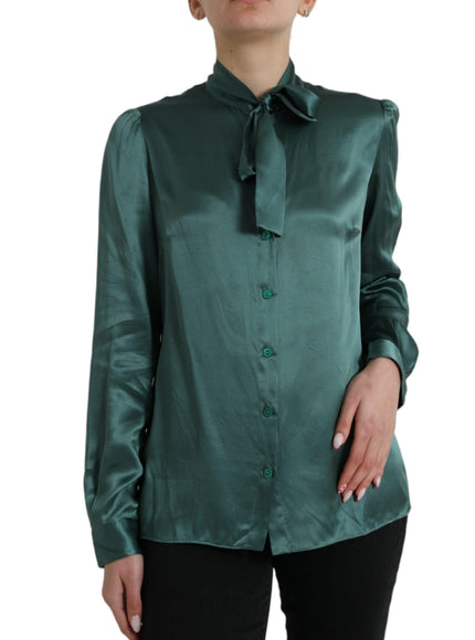 Dolce & Gabbana Silk Button Front Blouse Top - Ellie Belle