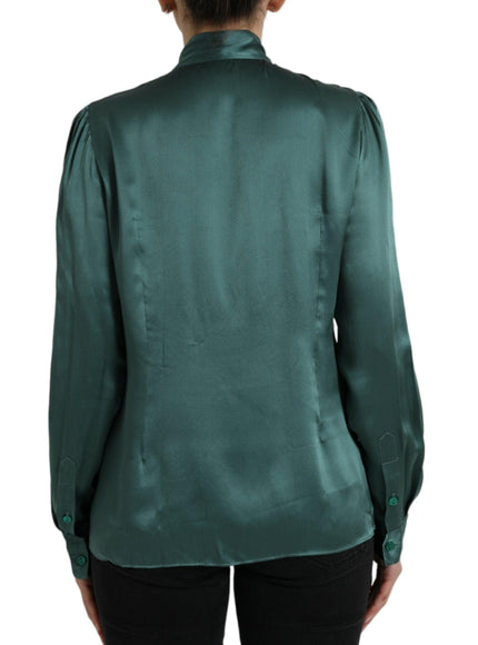 Dolce & Gabbana Silk Button Front Blouse Top - Ellie Belle