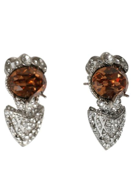 Dolce & Gabbana Silver Crystal Stone 925 Sterling Earrings - Ellie Belle