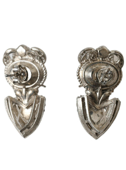 Dolce & Gabbana Silver Crystal Stone 925 Sterling Earrings - Ellie Belle