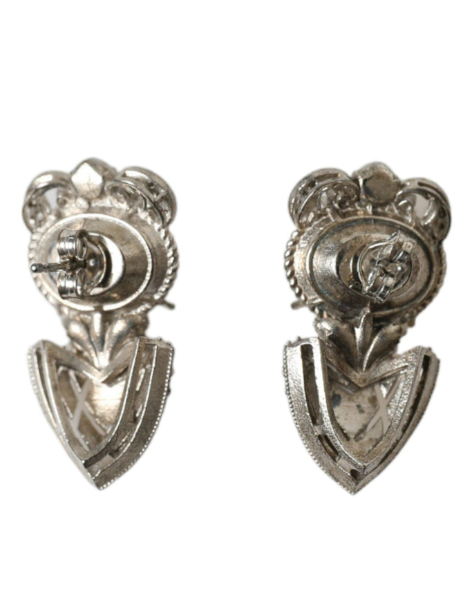 Dolce & Gabbana Silver Crystal Stone 925 Sterling Earrings - Ellie Belle