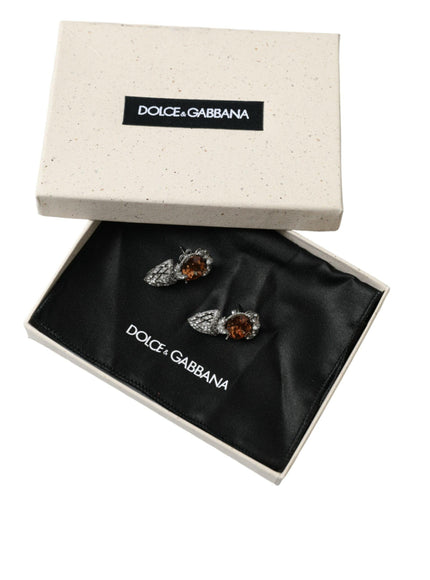 Dolce & Gabbana Silver Crystal Stone 925 Sterling Earrings - Ellie Belle