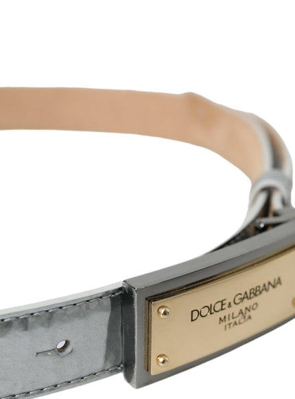 Dolce & Gabbana Silver Leather Buckle Belt Men - Ellie Belle