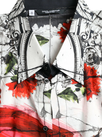 Dolce & Gabbana Slim Fit Floral Bull Print Shirt - Ellie Belle