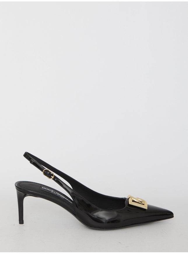 Dolce & Gabbana Slingback In Shiny Leather - Ellie Belle